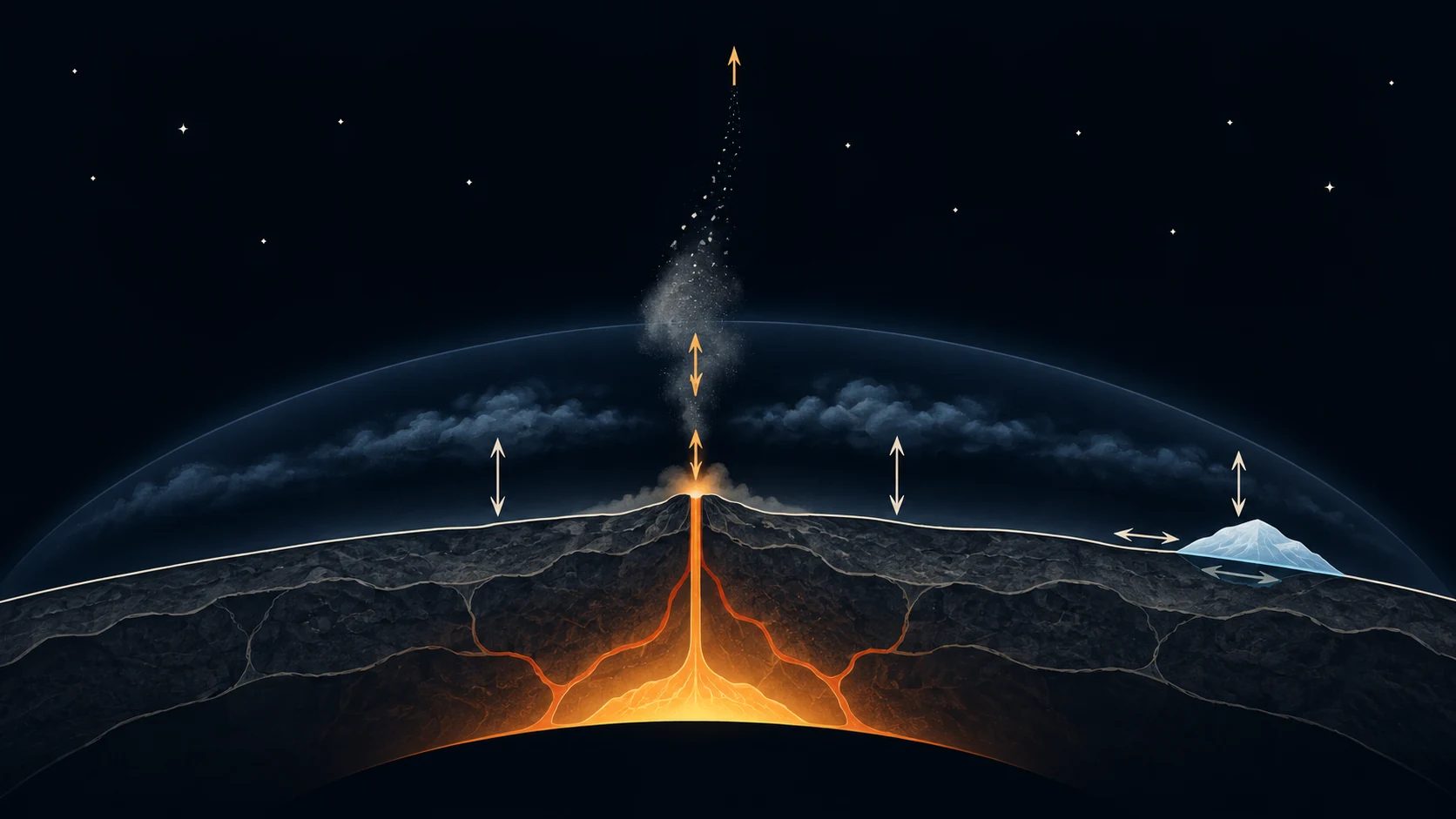 El gas atmosférico puede recibir aportes del interior, intercambiar componentes con rocas e hielos y perder partículas hacia el espacio.